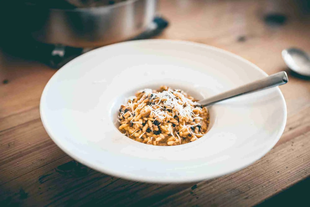 Risotto fumé aux champignons sauvages